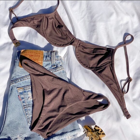 💕L*SPACE Shimmer Missy Bikini Top (Medium) + Shimmer Camacho Bikini Bottom (XL) - Picture 11 of 16